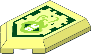 Tile  3 x  2 with Angled End with Nexo Power Shield Pattern - Magic Anti Evil Ultra Armor Upgrade