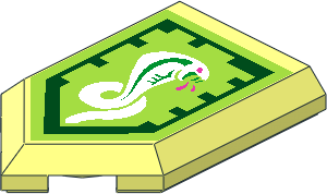 Tile  3 x  2 with Angled End with Nexo Power Shield Pattern - Snake Den