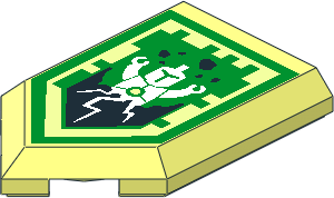 Tile  3 x  2 with Angled End with Nexo Power Shield Pattern - Depth Charge