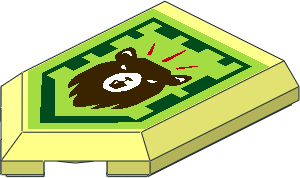 Tile  3 x  2 with Angled End with Nexo Power Shield Pattern - Bear the Brunt