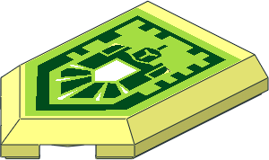 Tile  3 x  2 with Angled End with Nexo Power Shield Pattern - Gamma Rays