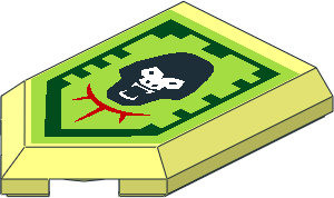 Tile  3 x  2 with Angled End with Nexo Power Shield Pattern - Gorilla Roar