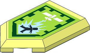 Tile  3 x  2 with Angled End with Nexo Power Shield Pattern - Orbital Strike