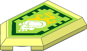 Tile  3 x  2 with Angled End with Nexo Power Shield Pattern - Out of Soap