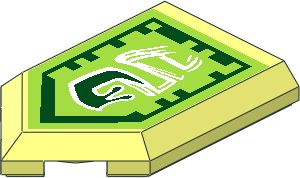 Tile  3 x  2 with Angled End with Nexo Power Shield Pattern - Slime Slugs