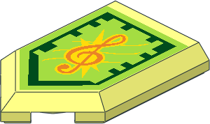 Tile  3 x  2 with Angled End with Nexo Power Shield Pattern - Tone of Power