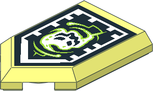 Tile  3 x  2 with Angled End with Nexo Power Shield Pattern - Aging Antilife