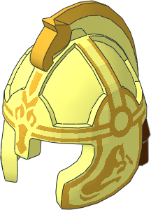 Minifig Helmet Castle Rohan with Cheek Protection & Comb with Eomer Pattern