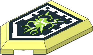 Tile  3 x  2 with Angled End with Nexo Power Shield Pattern - Devious Demolition