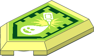 Tile  3 x  2 with Angled End with Nexo Power Shield Pattern - Living Glue