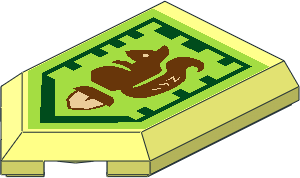 Tile  3 x  2 with Angled End with Nexo Power Shield Pattern - Power of Squirrel