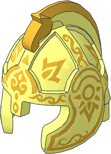 Minifig Helmet Castle Rohan with Cheek Protection & Comb with Théoden Pattern