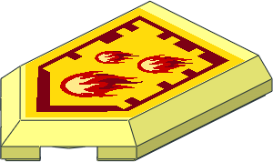 Tile  3 x  2 with Angled End with Nexo Power Shield Pattern - Incinerate