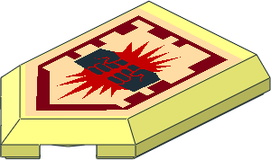 Tile  3 x  2 with Angled End with Nexo Power Shield Pattern - Charging Attack