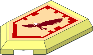 Tile  3 x  2 with Angled End with Nexo Power Shield Pattern - Soaring Eagle