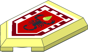 Tile  3 x  2 with Angled End with Nexo Power Shield Pattern - Toxic Sting