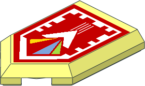 Tile  3 x  2 with Angled End with Nexo Power Shield Pattern - Prism of Clarity