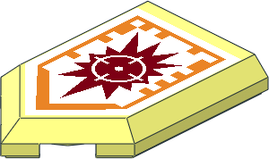 Tile  3 x  2 with Angled End with Nexo Power Shield Pattern - Target Blaster