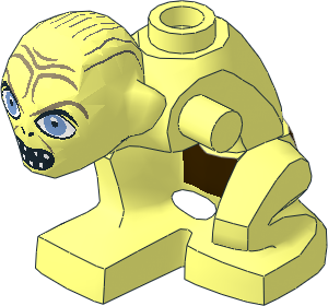 Minifig Gollum with Wide Eyes and Open Mouth Pattern