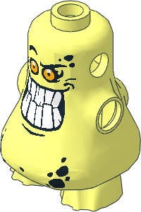 Figure Scurrier Body with Bright Light Orange Eyes and Open Smile with 10 Teeth Pattern