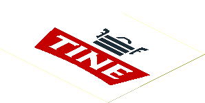 Sticker  3.4 x  3.8 with "TINE" Logo