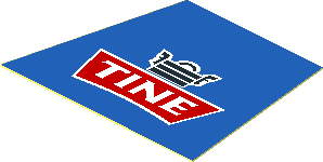 Sticker Minifig Torso with Large "TINE" Logo