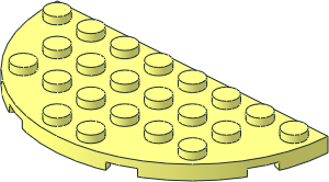Plate  4 x  8 Round Semicircle