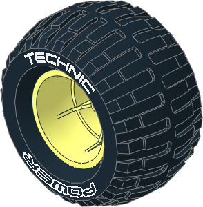 ~Wheel 56 x 46 Technic Racing w Tyre 61/ 41 x 54 Power Puller (Obsolete)