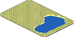 Duplo Baseplate 16 x 24 with 93 Stud Irregular Gap with Blue Pond Pattern
