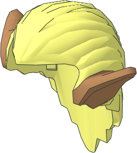 Minifig Hair Orc with Medium Nougat Ears Pattern