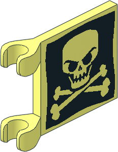 Flag  2 x  2 with Skull and Crossbones Pattern