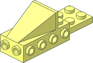Wedge  2 x  3 with Brick  2 x  4 Side Studs and Plate  2 x  2