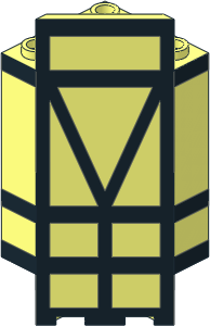 Panel Wall  3 x  3 x  6 Corner with Black Lines Pattern