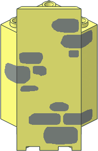 Panel Wall  3 x  3 x  6 Corner with Light Grey Stones Pattern