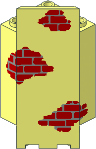 Panel Wall  3 x  3 x  6 Corner with Scattered Bricks Pattern