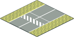 Baseplate 32 x 32 Road 7-Stud Straight with Runway Crosswalk Pattern