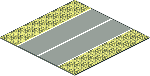 Baseplate 32 x 32 Road 7-Stud Straight w/ Runway Wide Pattern
