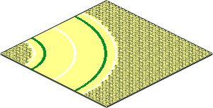 Baseplate 32 x 32 Road 7-Stud Curve with Road Pattern
