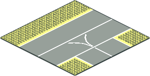 Baseplate 32 x 32 Road 7-Stud T-Junction w/ Runway Narrow Patt.