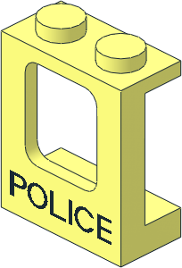 Window  1 x  2 x  2 Plane with Thin Black "POLICE" Pattern