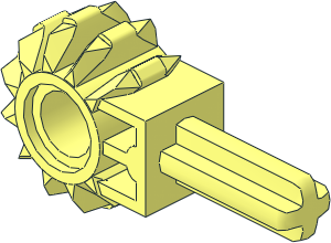 Technic Gear 12 Tooth Double Bevel with Axle Extension