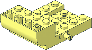 Vehicle Base  4 x  6 x  1.667 Curved With Two Wheel Pins