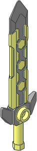 Minifig Sword with Hexagonal Decorations with Light Bluish Grey Pattern