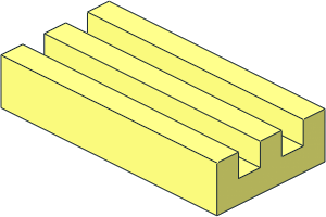 Tile  1 x  2 Grille without Groove
