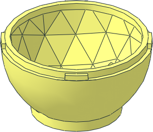 Hemisphere  4 x  4 x  1.667 Bottom with Faceted Inside