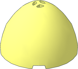 Hemisphere  4 x  4 x  2.333 Top Ovoid with Faceted Inside