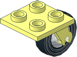 Plate  2 x  2 with 2 Wheel Clips Angled with Trans Clear Wheel with Type 4/ 80 x  8 Single Smooth Type 1