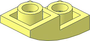 Slope Brick Curved  2 x  1 Inverted