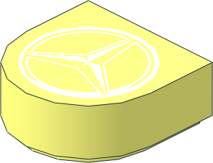 Tile  1 x  1 with Rounded End with White Mercedes-Benz Logo Pattern