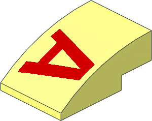 Slope Brick Curved  3 x  2 with Red "A" Pattern